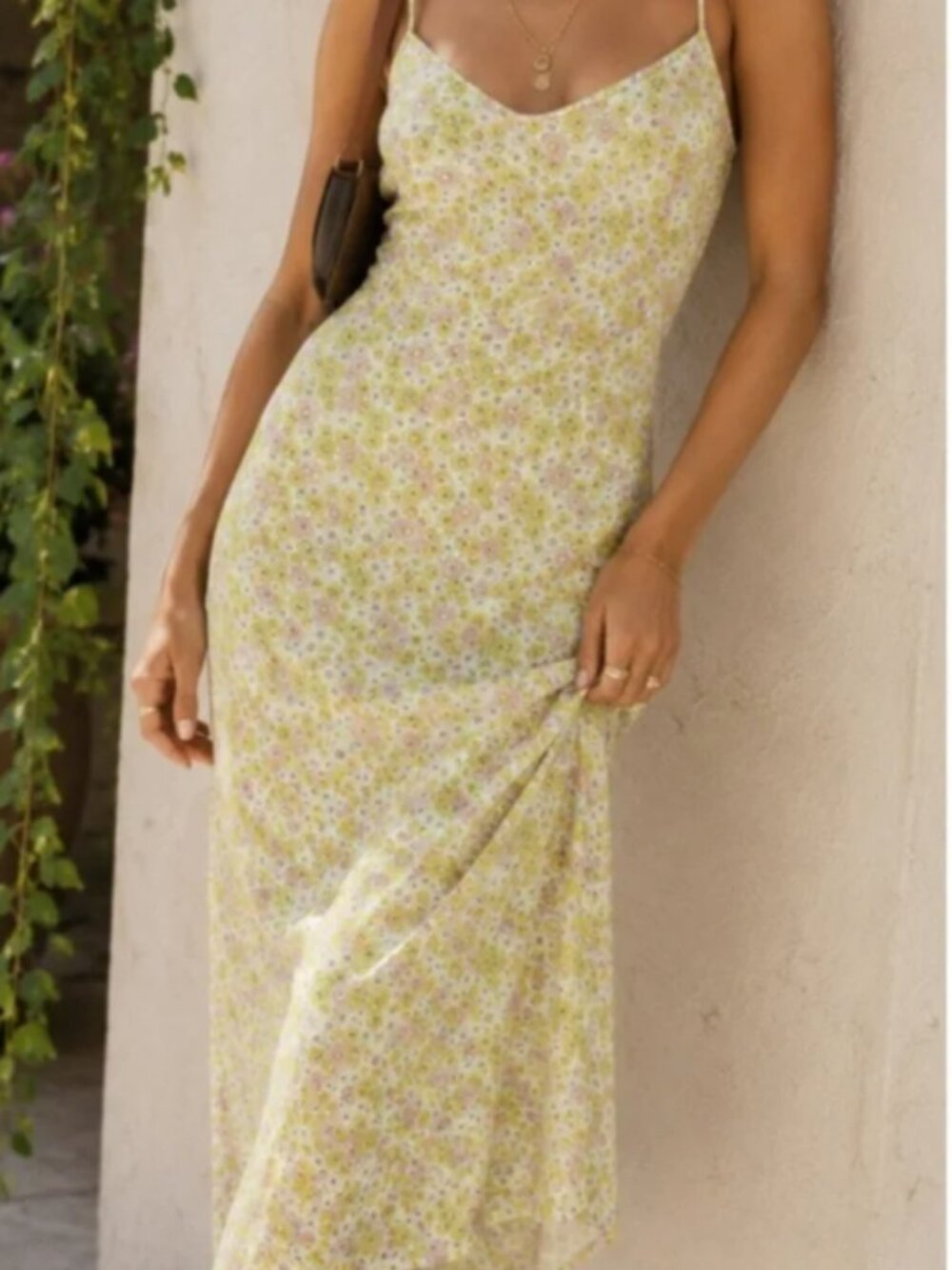lefties Floral Strappy Slip Dress
